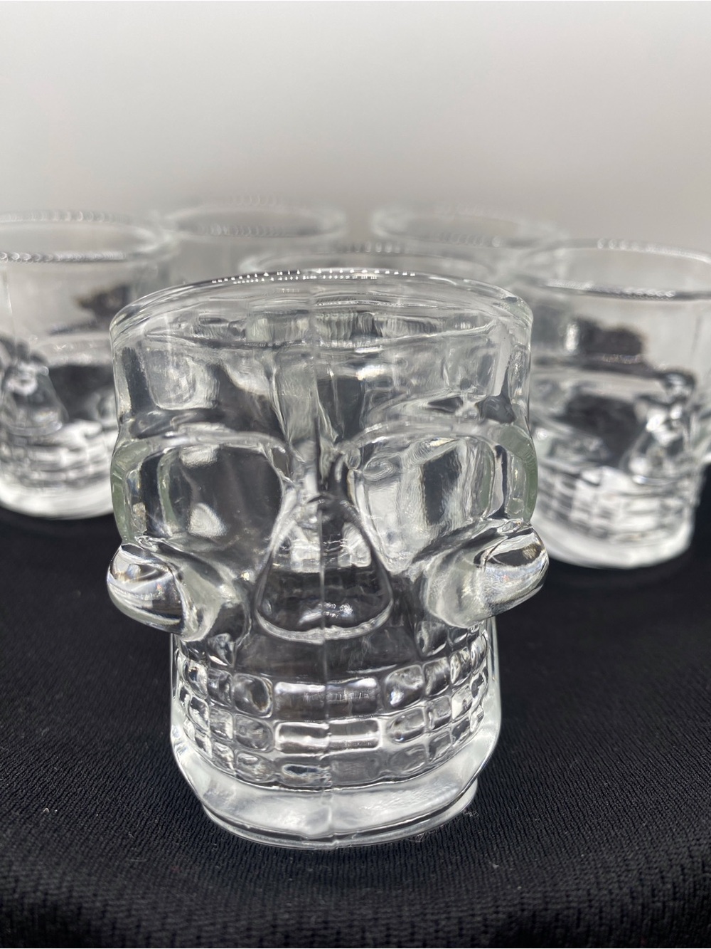 Clear Skull-Shaped Shot Glasses - Set of Novelty Glassware